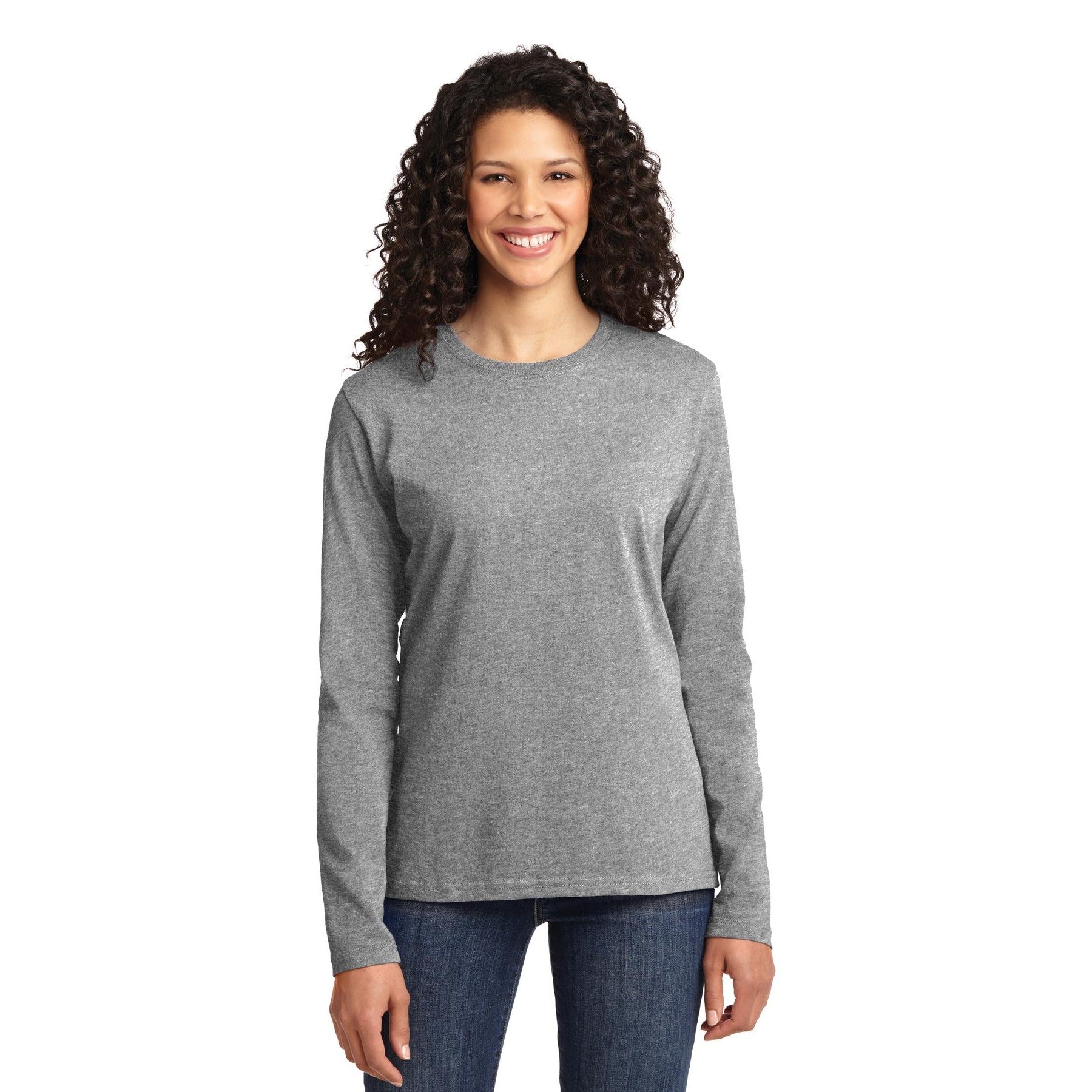 Port & Company-Port & Company® Women's Long Sleeve Core Cotton Tee. LPC54LS-MedTech-2